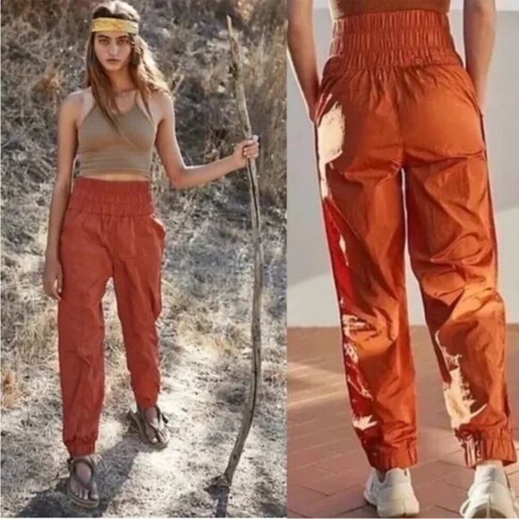 Free People Movement Joggers Cinnamon Orange Track Pants Women's Size S - Picture 1 of 11